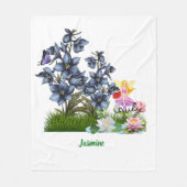 Custom July Birth Blume & Stone Fleece Blanket (Vorderseite)