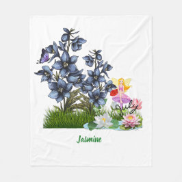 Custom July Birth Blume & Stone Fleece Blanket