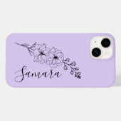 Custom July Delphinium Birth Blume Geschenk für di Case-Mate iPhone Hülle (Rückseite (Horizontal))