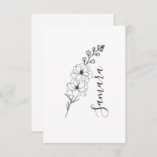 Custom July Delphinium Birth Blume Geschenk für di Dankeskarte (Vorne/Hinten)