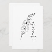 Custom July Delphinium Birth Blume Geschenk für di Einladung (Vorne/Hinten)