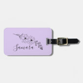 Custom July Delphinium Birth Blume Geschenk für di Gepäckanhänger (Vorderseite horizontal)