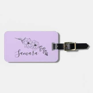 Custom July Delphinium Birth Blume Geschenk für di Gepäckanhänger