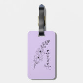 Custom July Delphinium Birth Blume Geschenk für di Gepäckanhänger (Rückseite vertikal)