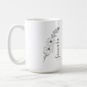 Custom July Delphinium Birth Blume Geschenk für di Kaffeetasse
