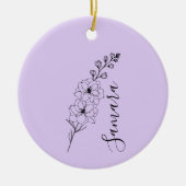 Custom July Delphinium Birth Blume Geschenk für di Keramik Ornament (Vorne)