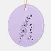 Custom July Delphinium Birth Blume Geschenk für di Keramik Ornament (Links)