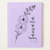 Custom July Delphinium Birth Blume Geschenk für di Planer (Rückseite)