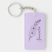 Custom July Delphinium Birth Blume Geschenk für di Schlüsselanhänger (Vorderseite)