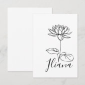 Custom July Water Lily Birth Blume Geschenk für Ge Dankeskarte (Vorne/Hinten)