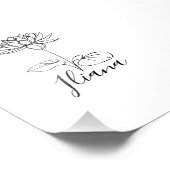 Custom July Water Lily Birth Blume Geschenk für Ge Fotodruck (Ecke)