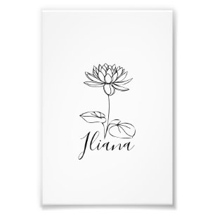 Custom July Water Lily Birth Blume Geschenk für Ge Fotodruck