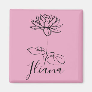Custom July Water Lily Birth Blume Geschenk für Ge Magnet