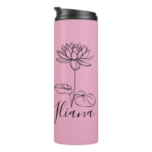 Custom July Water Lily Birth Blume Geschenk für Ge Thermosbecher