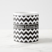 Custom Jumbo Coffee Tasse, Black and White Chevron Jumbo-Tasse (Vorderseite)