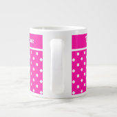 Custom Jumbo Coffee Tasse, Candy Pink Geometric Jumbo-Tasse (Rückseite)