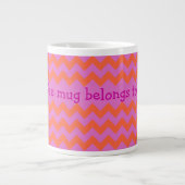Custom Jumbo Coffee Tasse, Magenta, Orange Chevron Jumbo-Tasse (Vorderseite)