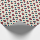 Custom Jumbo Red Blue Polka Dots auf White Giftwra Geschenkpapier (Ecke)