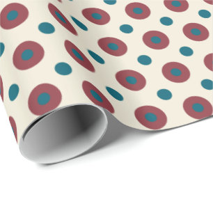 Custom Jumbo Red Blue Polka Dots auf White Giftwra Geschenkpapier