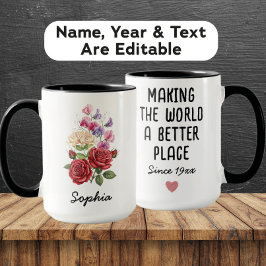 Custom June Birth Flower - Personalized Name Tasse