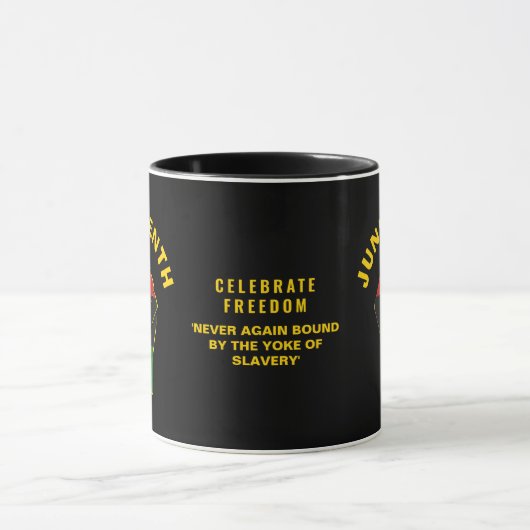 Custom JUNETEENTH Celebrate Freedom Tasse (Zentrum)