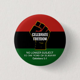 Custom Juneteeth CELEBRATE FREEDOM Button