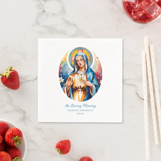 Custom Jungfrau Mary Memorial Paper Napkins Serviette (Beispiel)