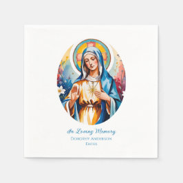 Custom Jungfrau Mary Memorial Paper Napkins Serviette