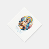 Custom Jungfrau Mary Memorial Paper Napkins Serviette (Ecke)