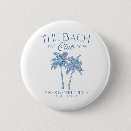 Custom Junggeselinnen-Abschied Beach Bridal 2025 Button (Vorderseite)