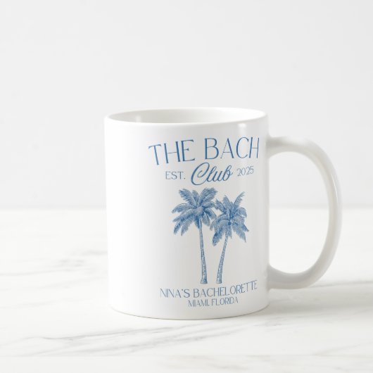 Custom Junggeselinnen-Abschied Beach Bridal 2025 Kaffeetasse (Rechts)