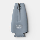 Custom Junggeselinnen-Abschied Dusty Blue Ber Flaschenkühler (Rückseite)