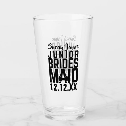 Custom Junior Bridesmaid Name Keepake Glass Glas (Vorderseite)