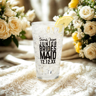 Custom Junior Bridesmaid Name Keepake Glass Glas