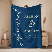 Custom Just Married Blanket Gift for Newlyweds Fleecedecke