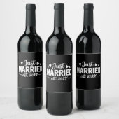 Custom Just Married Est Wedding Party Wife Husband Weinetikett (Flaschen)
