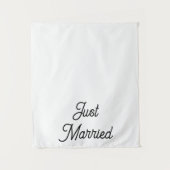 Custom Just Married Fabric Car Wedding Banner Sign Wandteppich (Vorderseite)