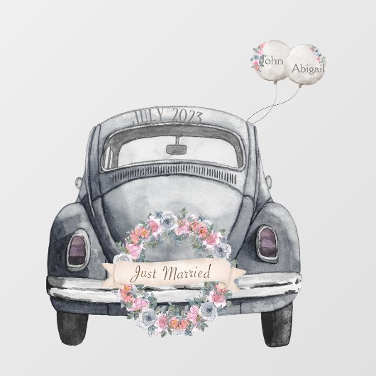 Custom Just Married Fensteraufkleber (Blatt)