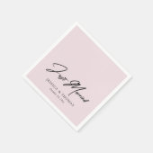 Custom Just Married Hand geschrieben auf blaue Hoc Serviette (Ecke)