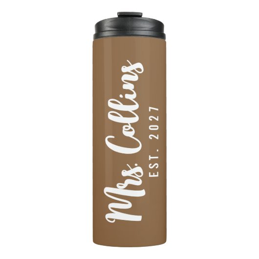 Custom Just Married Tumbler for Bride and Groom Thermosbecher (Vorderseite)