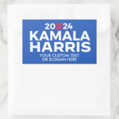 Custom Kamala Harris 2024 Rechteckiger Aufkleber (Tasche)