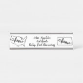 Custom Kansas Staat US Zuhause Line Art Schreibtischnamensplakette (Vorderseite )