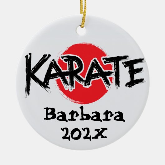 Custom Karate Weihnachtsbaum Keramik Ornament (Vorne)