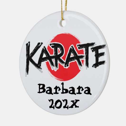 Custom Karate Weihnachtsbaum Keramik Ornament (Links)