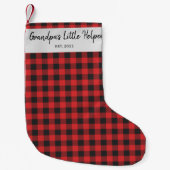 Custom Kariert Black Red Karo Buffalo Name Kleiner Weihnachtsstrumpf (Vorderseite)