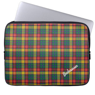 Custom Kariert Clan Buchanan Personalisiert Tartan Laptopschutzhülle