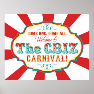 CUSTOM Karneval Circus Geburtstagsbanner CBIZ Poster