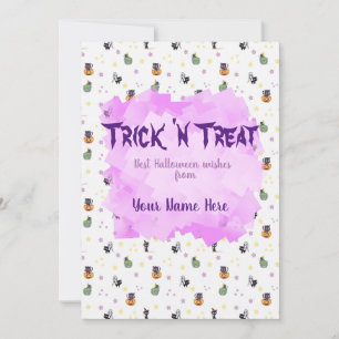 Custom Kawaii Doodle Halloween Pattern Postcard Feiertagskarte