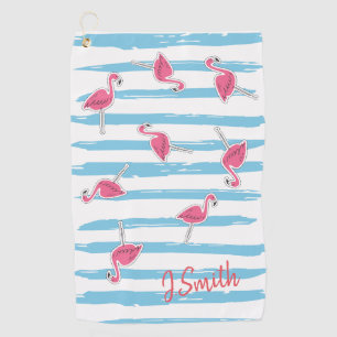 Custom Kawaii Niedlicher Sommer tropische Flamingo Golfhandtuch