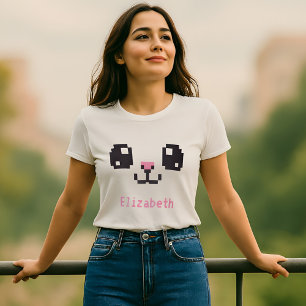 Custom Kawaii Pixel Bunny T - Shirt